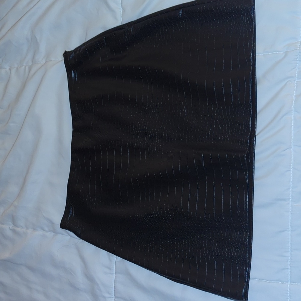 Snakeskin mini skirt